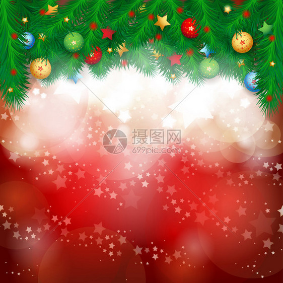 圣诞节背景包括Fir树枝矢量图片