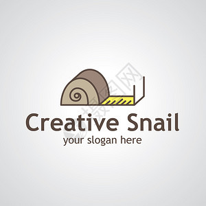 Snail作为测量磁带矢量标志设计建筑图标或内部品牌的图片