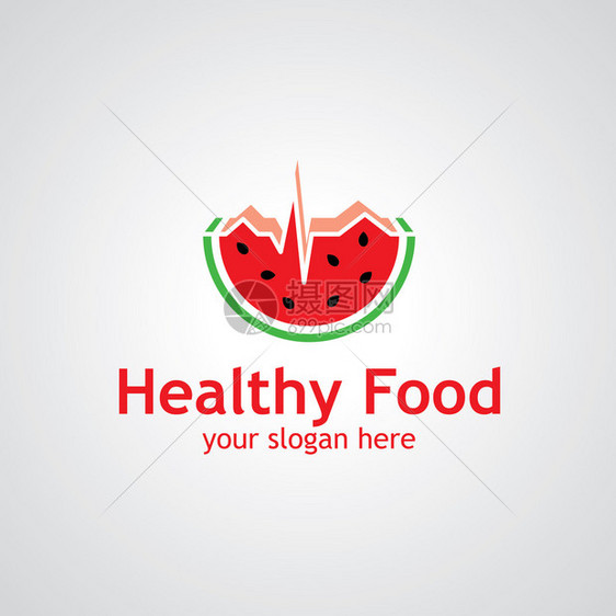 西瓜作为卡片矢量标志设计食品图标理图片
