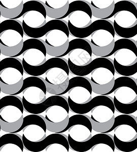 黑色和白色几何无缝模式抽象背景图片
