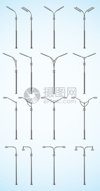 各种现代街道灯具的图片