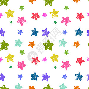 色彩繁多的恒星背景摘要绘制插画