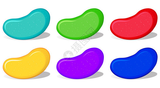 许多五颜六色的糖豆的插图背景图片