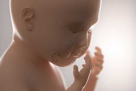 3d4d超声波扫描胎儿怀孕概念孤立图片