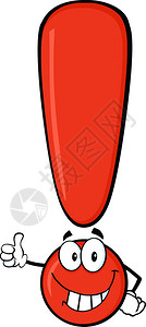 红碗红感叹Mark卡通字插画