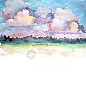 五颜六色的水彩云向量背景图片