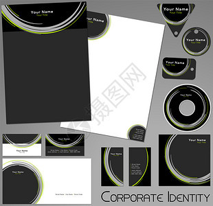 企业形象模板可编辑集设计包括商业文件卡片CD信封和钥图片