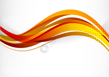 抽象橙色波浪线夏季平面设计图片