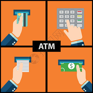 ATM机存款和取款图片