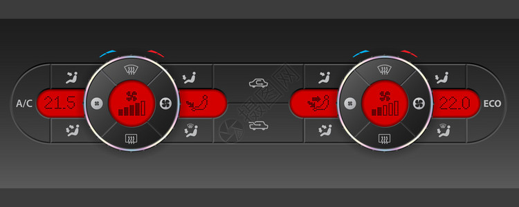 配有红色lcd的数码字双空重空气状图片