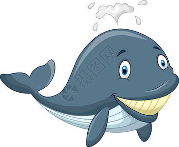 可爱卡通鲸鱼的矢量插图图片