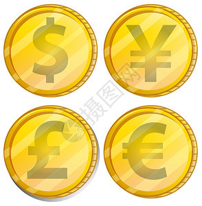 不同货币的插图背景图片