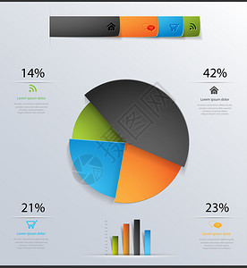 报告和介绍的多彩商业饼图单图片