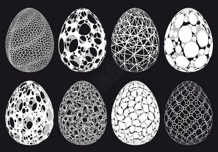 摘要3D复活节鸡蛋一套图片