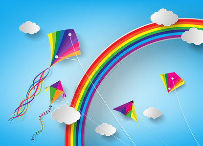 风筝在海的背景下在天空中飞翔高清图片风筝在海的背景下在天空中飞翔