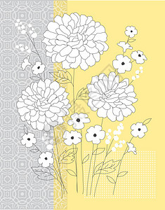 手绘花植物插图图片