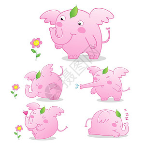 粉红色的小象背景图片