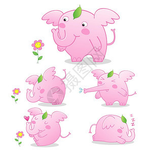 粉红色的小象背景图片