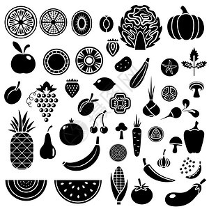 用于菜单的水果和蔬菜的纸片矢背景图片
