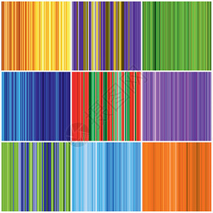 彩色条纹无缝背景矢量集图片