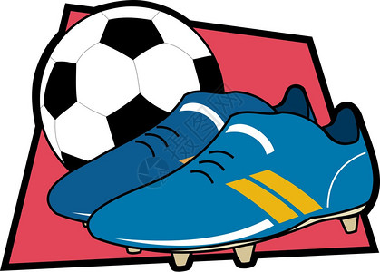 一些蓝色足球靴和球的图像图片