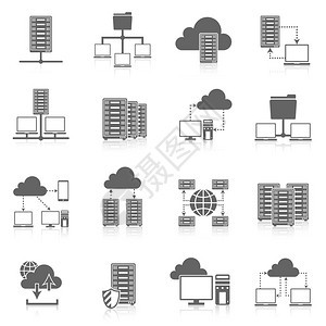 公共云安全数据存储互联网服务托管连接的网络用户文件黑色抽图片