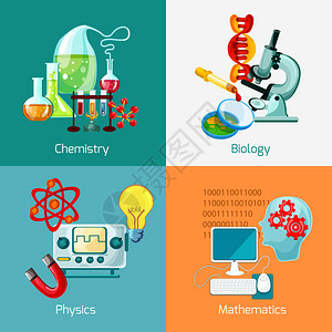 科学设计概念集与化学生物学理数学图背景图片