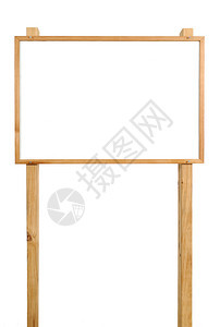 空白广告板或广告板在白色背景上隔开木框背景图片