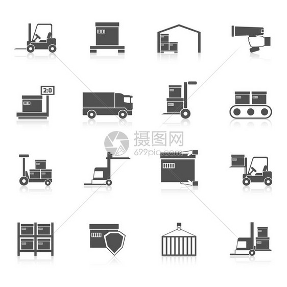 图标设置与运输物流交付链符图片