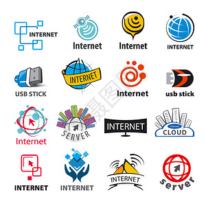 互联网和络矢量标志的最大集合图片