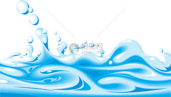 蓝色的水浪如美图片
