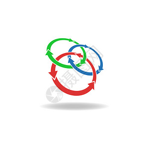 T3圆箭头环形徽标循环周期三个元图片