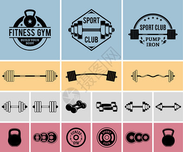 健身和健身标签模板以及您工作的设计要素请访问InfoFin图片