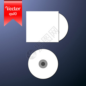 空白色CD光盘与清晰的空白封面模拟板您的业务设计的矢量图分层图片
