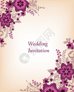 婚礼邀请卡花朵抽象的多彩背景浪漫背景和文字位置图片