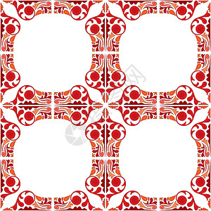 传统风格如葡萄牙瓷砖的无缝模式图示图片