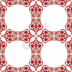 传统风格如葡萄牙瓷砖的无缝模式图示图片
