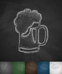 啤酒图标手画矢量插图图片