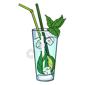 矢量卡通鸡尾酒Mojit图片