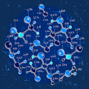 带有垃圾背景粗略风格的科学化图片