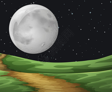 满月之夜的美丽景象图片