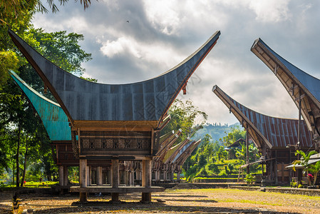 在印度尼西亚南苏拉威西岛的一个典型的传统村庄TanaToraja中图片