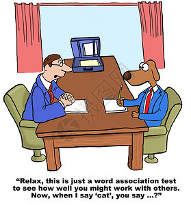 商狗业卡通在就业前进行个测试第一词图片
