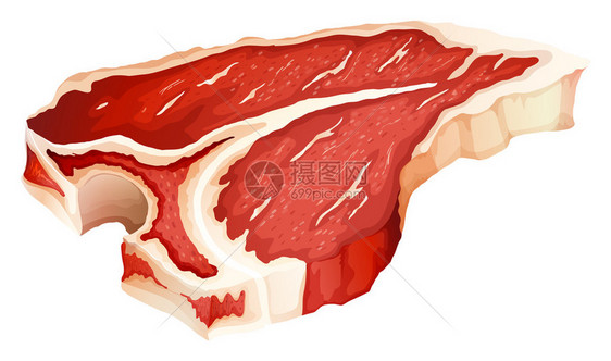 单块丁骨肉有点肥图片