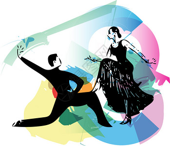 拉丁美洲舞蹈夫妇摘要插图LatinoJoce图片