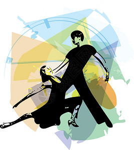 拉丁美洲舞蹈夫妇摘要插图LatinoJoce图片