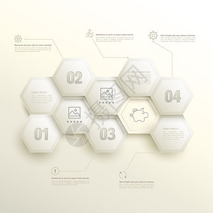 带有数字选项的活六边形矢量说明信息业务报告演示和图片