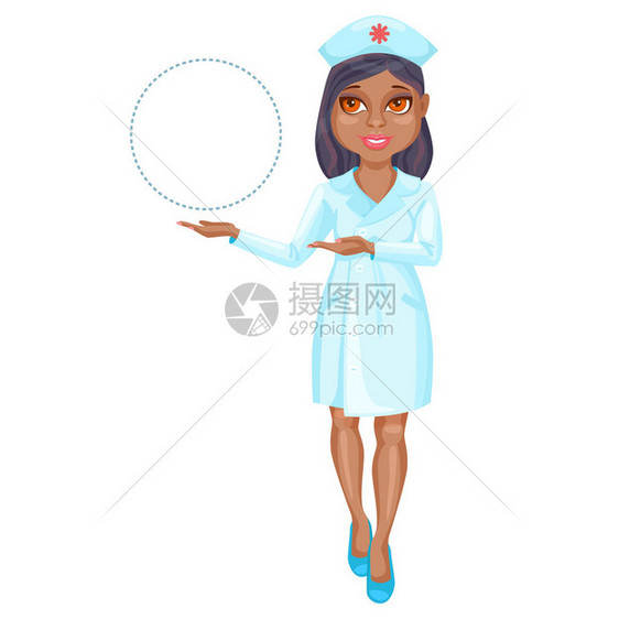 有个穿粉红色西装的非裔美国护士图片