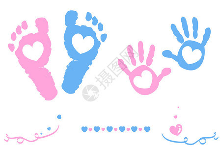 双胞胎女婴双脚和手印入境卡图片