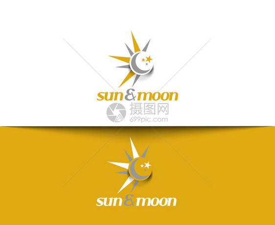 太阳和月亮web图标和矢量标志图片